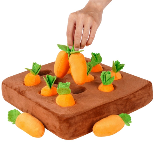 Carrot Snuffle Mat Dog Toy – Squeaky & Plush Puzzle 2-in-1