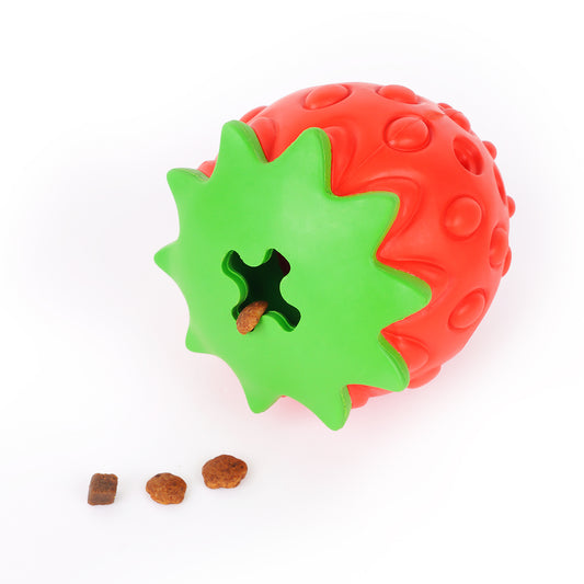 Strawberry Puzzle Dog Toy – Treat Dispensing & Teething Chew
