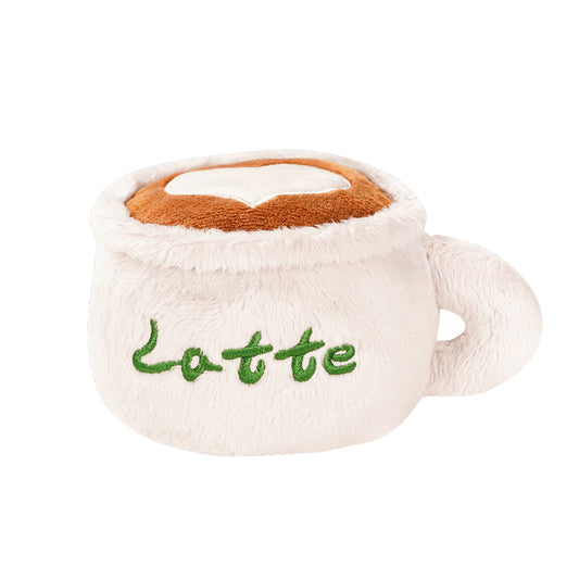 Coffee Cup Plush Dog Toy – Chew & Squeaky Treat Hiding Toy