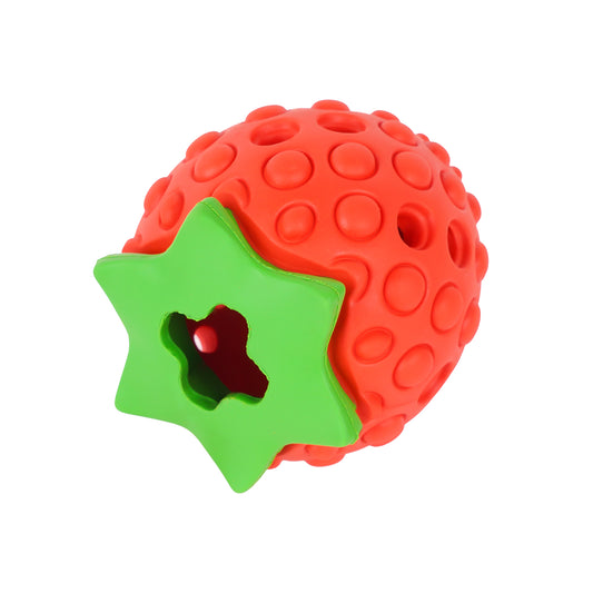 Strawberry Puzzle Dog Toy – Treat Dispensing & Teething Chew