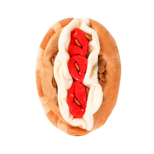 Croissant Plush Dog Toy – Chew & Treat Hiding Interactive Toy
