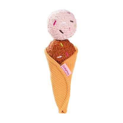 Ice Cream Plush Dog Toy – Chew, Squeaky & Treat Hiding Interactive Toy