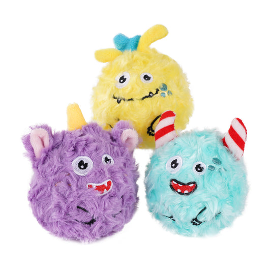 Squeaky Plush Ball Dog Toy – Soft Chew Toy for Indoor Play