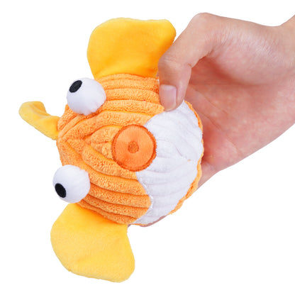 Sea Animal Squeaky Dog Toys – Shark, Crab & Fish Plush Set