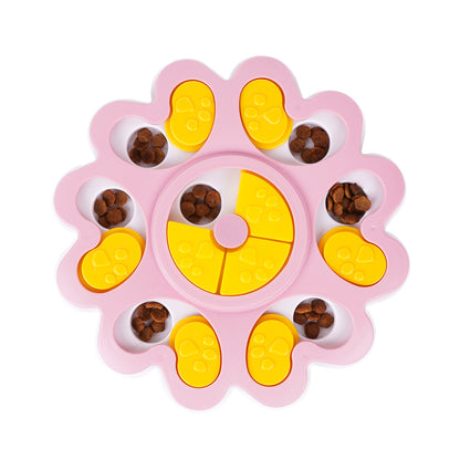 Interactive Puzzle Feeder Dog Toy – Slow Treat Dispensing Plate