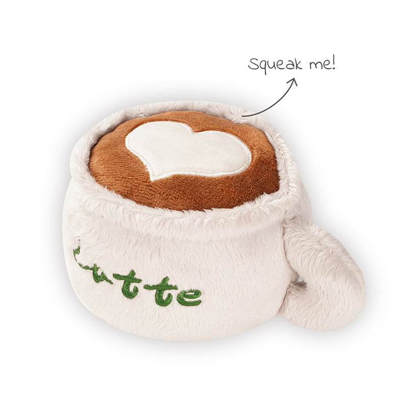 Coffee Cup Plush Dog Toy – Chew & Squeaky Treat Hiding Toy