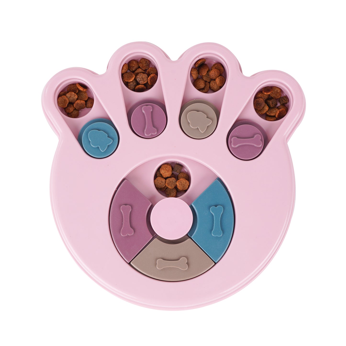 Interactive Puzzle Feeder Dog Toy – Slow Treat Dispensing Plate