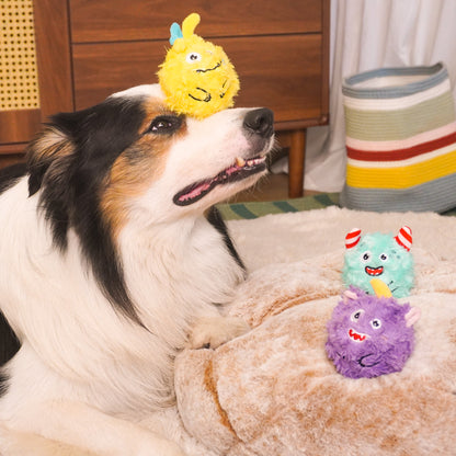 Squeaky Plush Ball Dog Toy – Soft Chew Toy for Indoor Play