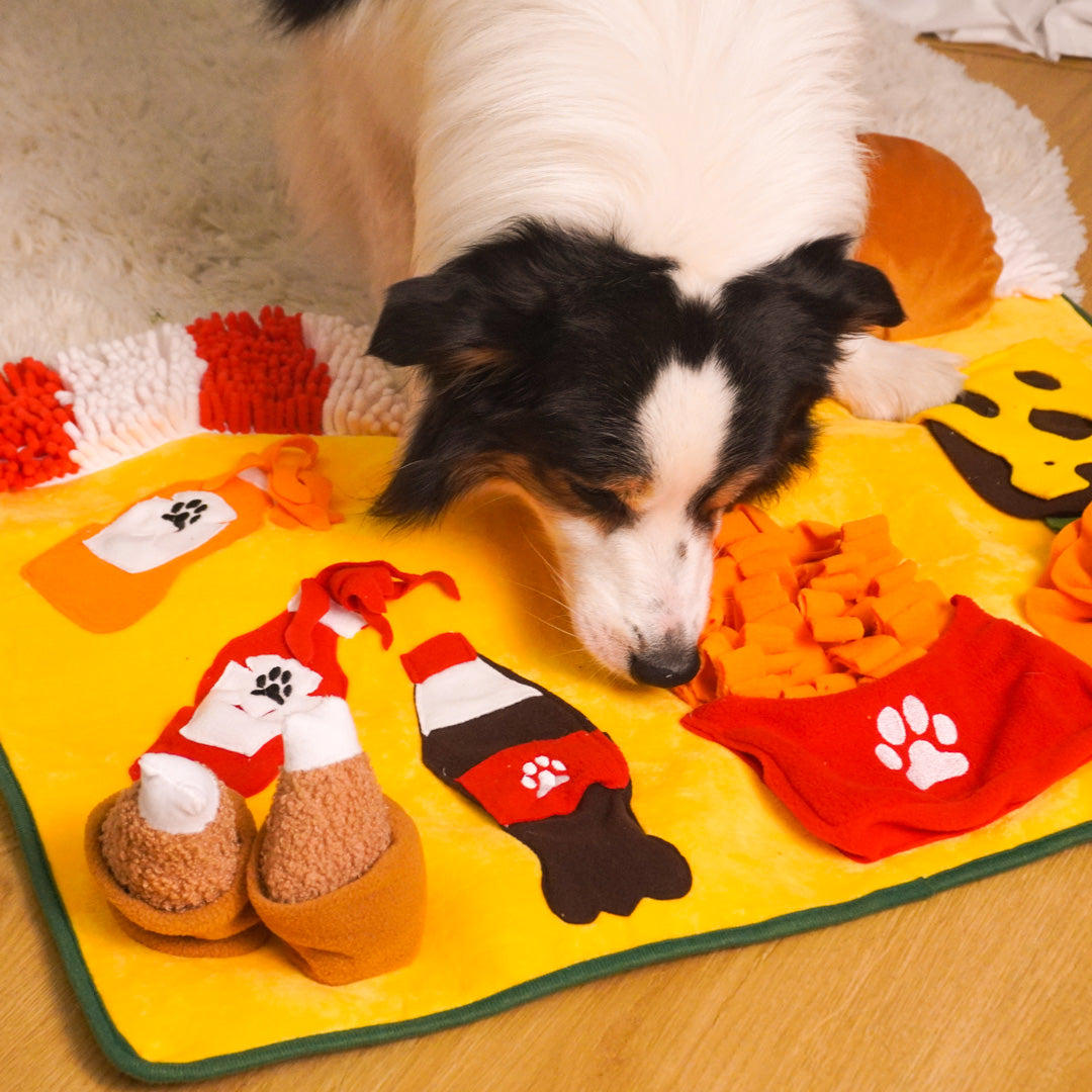 a dog is enjoying dailyhoo Interactive Snuffle Mat