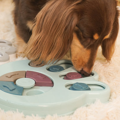 Interactive Puzzle Feeder Dog Toy – Slow Treat Dispensing Plate